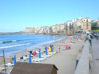 Beach front of Cefalù.